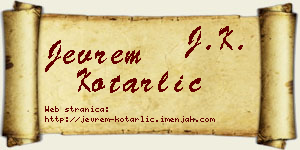Jevrem Kotarlić vizit kartica